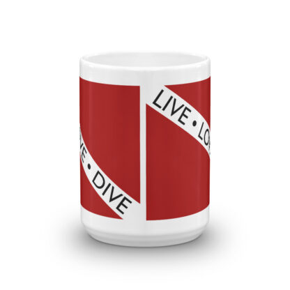 CAVIS Dive Flag Mug, Live Love Dive Scuba Coffee Cup Gift - 15 oz. - Side