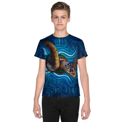 CAVIS Tea Turtle Youth Shirt - Blue - Front
