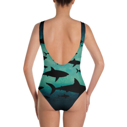 CAVIS Shark Pattern Women's Swimsuit - Back