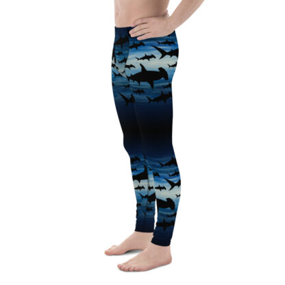 CAVIS Hammerhead Shark Pattern Leggings - Men's Scuba Leggings - Left