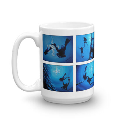 CAVIS Scuba Diver Silhouette Mug - 15 oz. - Scuba Diver Gift