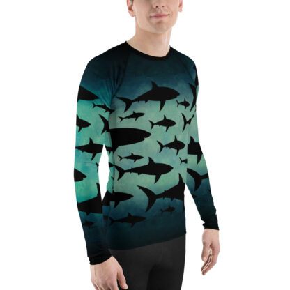 CAVIS Shark Pattern Rash Guard - Men's Shirt - Right
