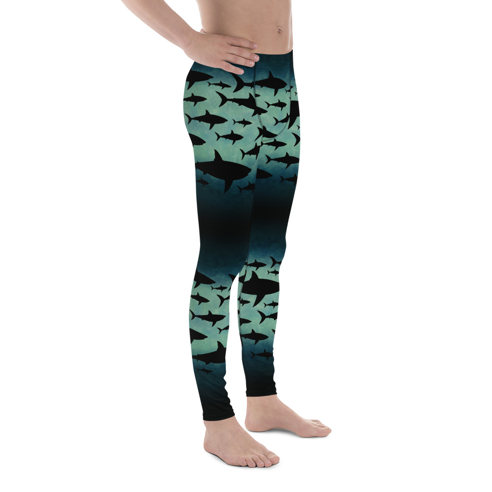 CAVIS a Shark Pattern Men's Leggings, Sea Life Dive Skin Yoga Pants – Sea  Surreal Store