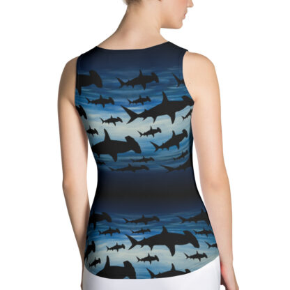 CAVIS Hammerhead Shark Pattern Women's Fitted Tank Top - Back