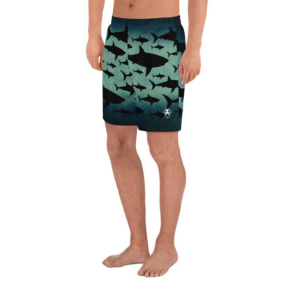 CAVIS Shark Pattern Men's Athletic Shorts - Left