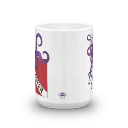 CAVIS Purple Octopus Dive Flag Mug, Scuba Divemaster Coffee Cup Gift - 15 oz. - Side