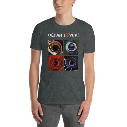 CAVIS Aquatic Eyes Men's T-Shirt - Ocean Lover Shirt - Dark Gray