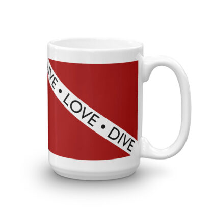 CAVIS Dive Flag Mug, Live Love Dive Scuba Coffee Cup Gift - 15 oz.