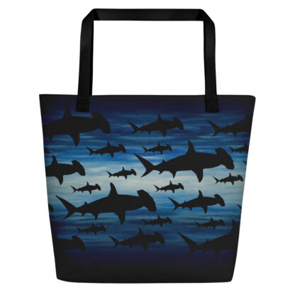 CAVIS Hammerhead Shark Pattern Beach Bag - Black Handle