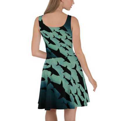 CAVIS Shark Pattern Flared Dress - Back