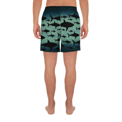 CAVIS Shark Pattern Men's Athletic Shorts - Back