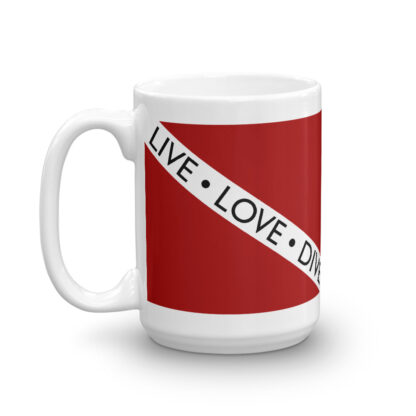 CAVIS Dive Flag Mug, Live Love Dive Scuba Coffee Cup Gift - 15 oz.