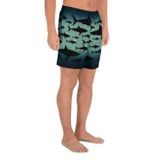 CAVIS Shark Pattern Men's Athletic Shorts - Right