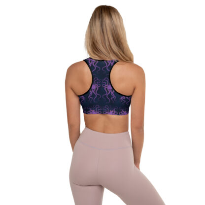 Cavis Purple Octopus Pattern Padded Sports Bra