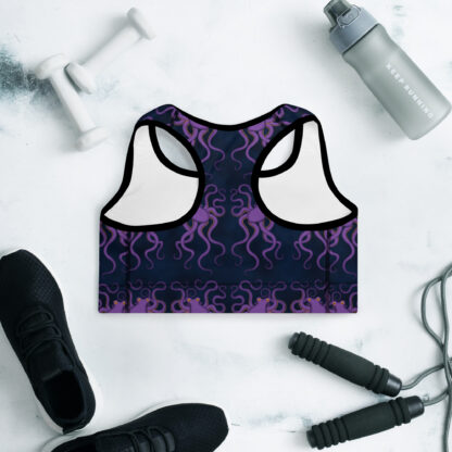 Cavis Purple Octopus Pattern Padded Sports Bra