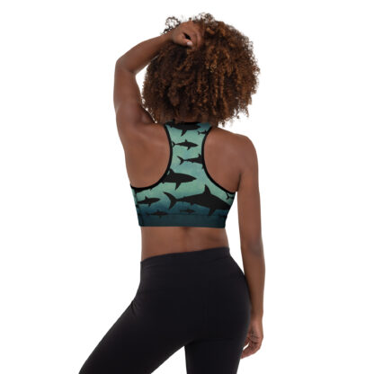 Cavis Shark Pattern Padded Sports Bra