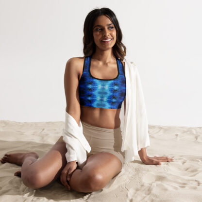 Cavis Blue Ocean Octopus Pattern Padded Sports Bra