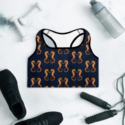 Cavis Seahorse Pattern Padded Sports Bra