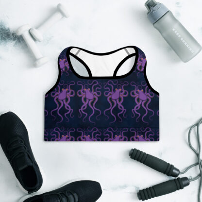 Cavis Purple Octopus Pattern Padded Sports Bra