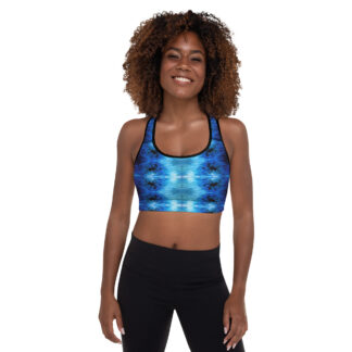 Cavis Blue Ocean Octopus Pattern Padded Sports Bra