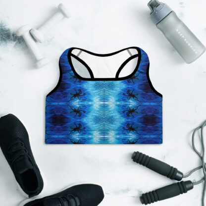 Cavis Blue Ocean Octopus Pattern Padded Sports Bra