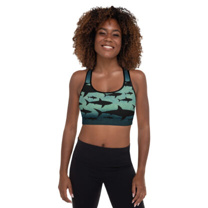 Cavis Shark Pattern Padded Sports Bra