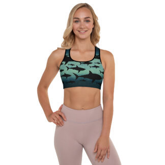 Cavis Shark Pattern Padded Sports Bra