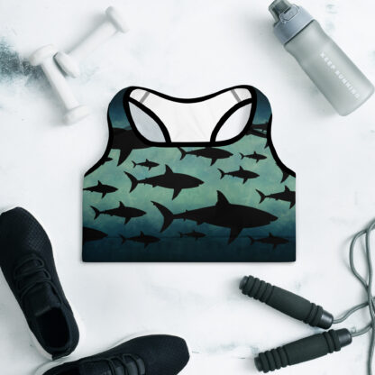 Cavis Shark Pattern Padded Sports Bra