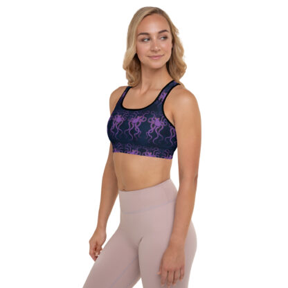 Cavis Purple Octopus Pattern Padded Sports Bra