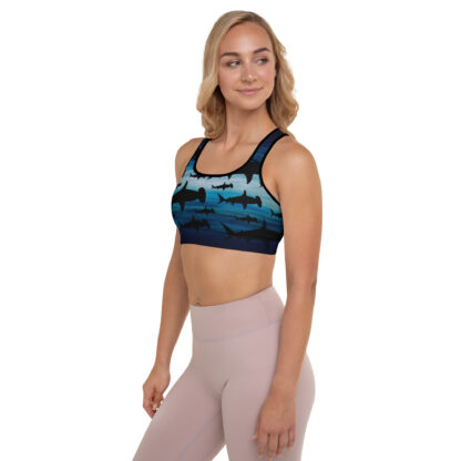 Cavis Hammerhead Shark Pattern Padded Sports Bra