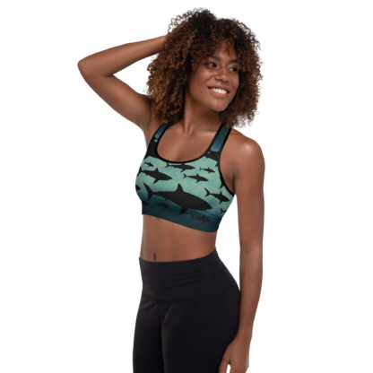 Cavis Shark Pattern Padded Sports Bra