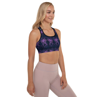 Cavis Purple Octopus Pattern Padded Sports Bra