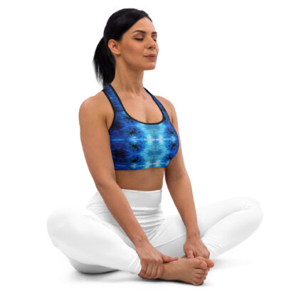 Cavis Blue Ocean Octopus Pattern Padded Sports Bra