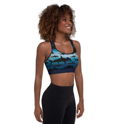 Cavis Hammerhead Shark Pattern Padded Sports Bra