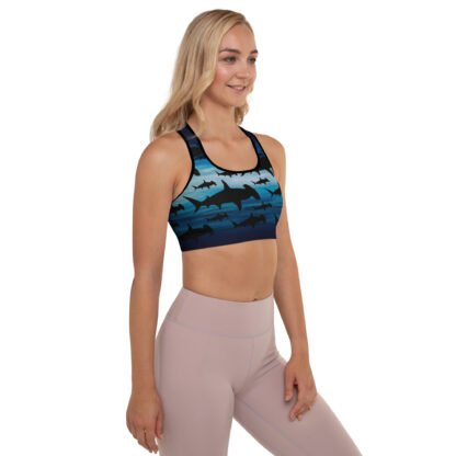 Cavis Hammerhead Shark Pattern Padded Sports Bra