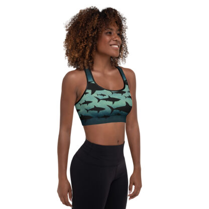 Cavis Shark Pattern Padded Sports Bra