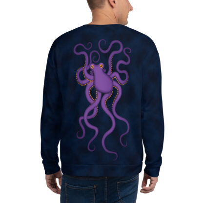 CAVIS Purple Octopus Sweatshirt - Dark Blue - Back