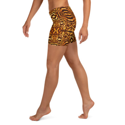mockup-CAVIS Wunderpus Boy Shorts - yoga shorts - Yellow Orange Octopus Pattern - Left