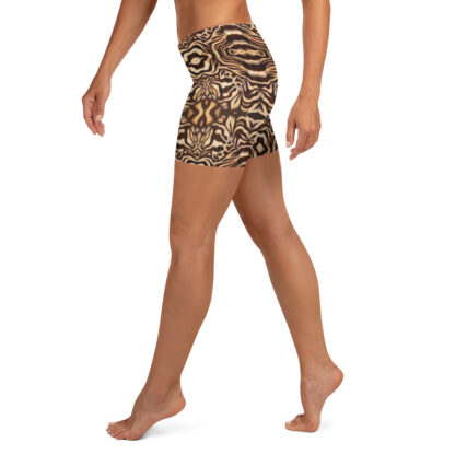mockup-CAVIS Wunderpus Boy Shorts - yoga shorts - Natural Octopus Pattern - Left