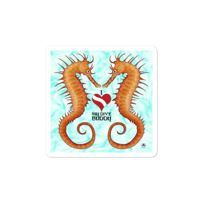 CAVIS Seahorse - I Love My Dive Buddy - Sticker - Small