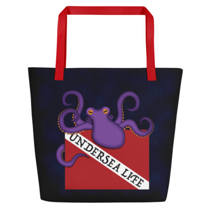 CAVIS Dive Flag Purple Octopus Beach Bag - Undersea Life