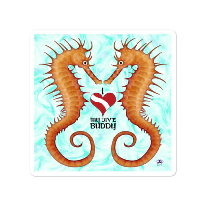 CAVIS Seahorse - I Love My Dive Buddy - Sticker - Medium
