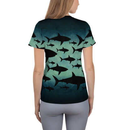 CAVIS Shark Pattern Athletic Shirt - Tech Shirt - Women's - Back