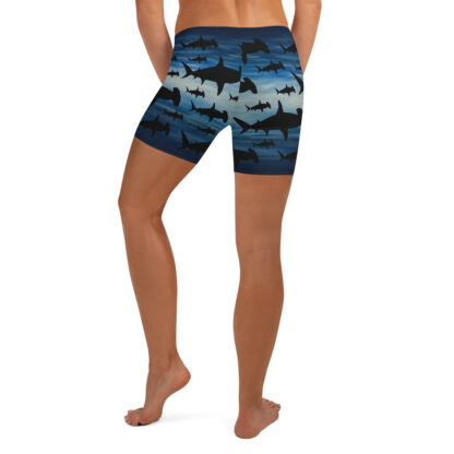 CAVIS Hammerhead Shark Women's Boy Shirts - Fitted Athletic Shorts - Back