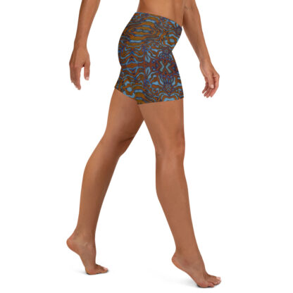 mockup-CAVIS Wunderpus Boy Shorts - yoga shorts - Orange Blue Octopus Pattern - Right