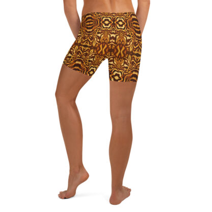 mockup-CAVIS Wunderpus Boy Shorts - yoga shorts - Yellow Orange Octopus Pattern - Back