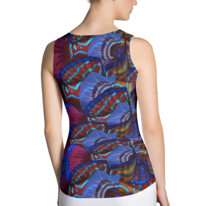 CAVIS Mandarinfish Pattern Colorful Fitted Tank Top - Back