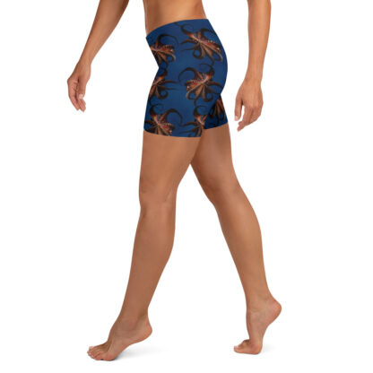 CAVIS Flying Octopus Pattern Women's Boy Shorts - Bright Blue Alternative Swimsuit - Left