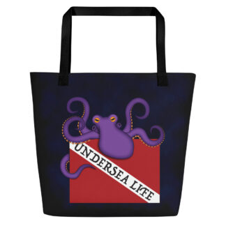 CAVIS Dive Flag Purple Octopus Beach Bag - Undersea Life