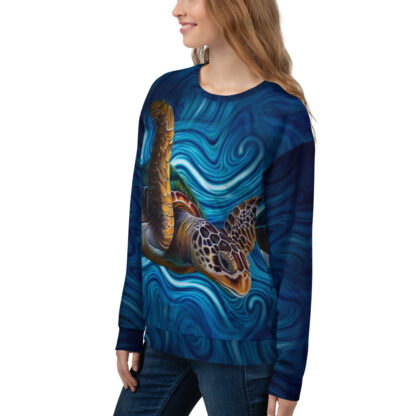 CAVIS Sea Turtle Sweatshirt - Underwater Art - Left